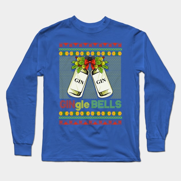 Gin-gle Bells Ugly Christmas Sweater Long Sleeve T-Shirt by creative